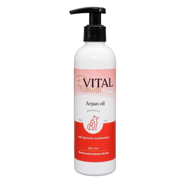 Premium-Vital Champú con Aceite de Argán Para Perros y Gatos – 250 ml